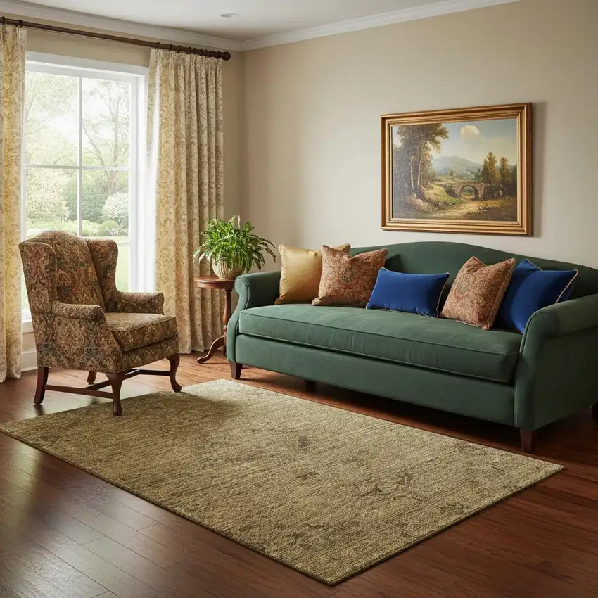 Brown And Coffee Medallion Washable Area Rug With UV Protection Photo 2