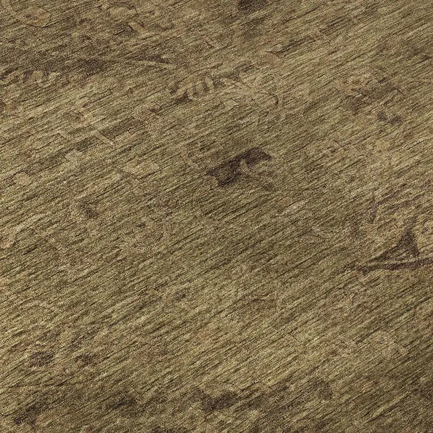 Brown And Coffee Medallion Washable Area Rug With UV Protection Photo 9