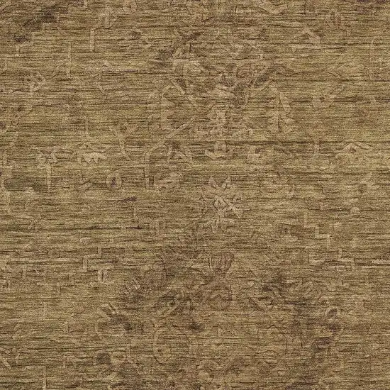 Brown And Coffee Medallion Washable Area Rug With UV Protection Photo 2