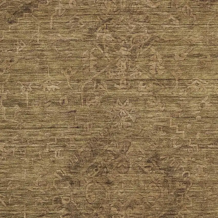 Brown And Coffee Medallion Washable Area Rug With UV Protection Photo 2