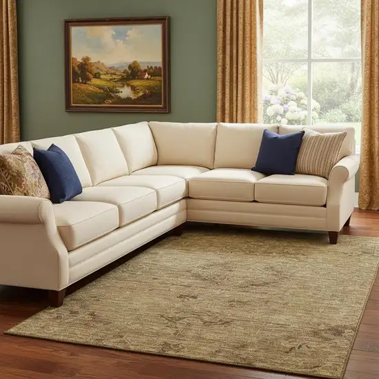 Brown And Coffee Medallion Washable Area Rug With UV Protection Photo 2