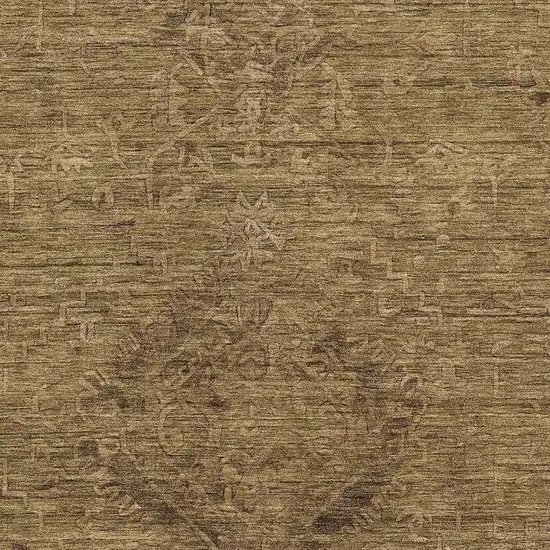 Brown And Coffee Medallion Washable Area Rug With UV Protection Photo 2