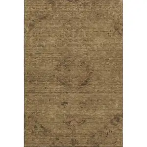 Photo of Brown And Coffee Medallion Washable Area Rug With UV Protection