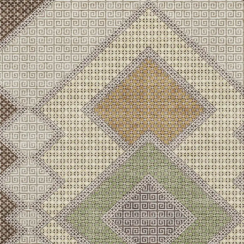 Brown And Copper Geometric Washable Area Rug With UV Protection Photo 3