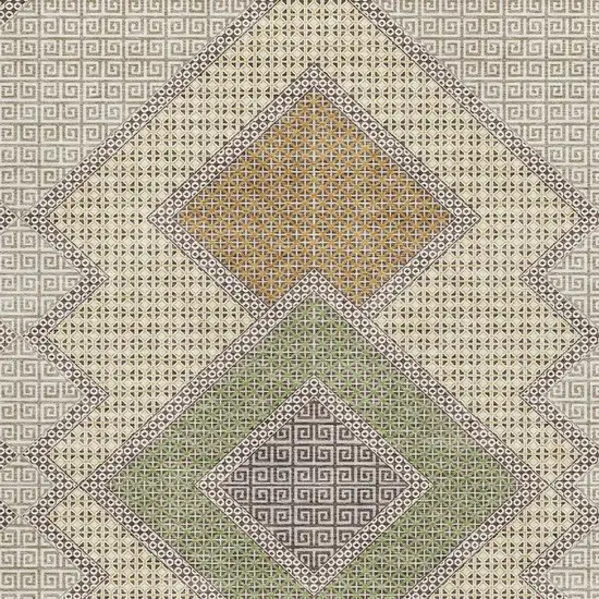 Brown And Copper Geometric Washable Area Rug With UV Protection Photo 3