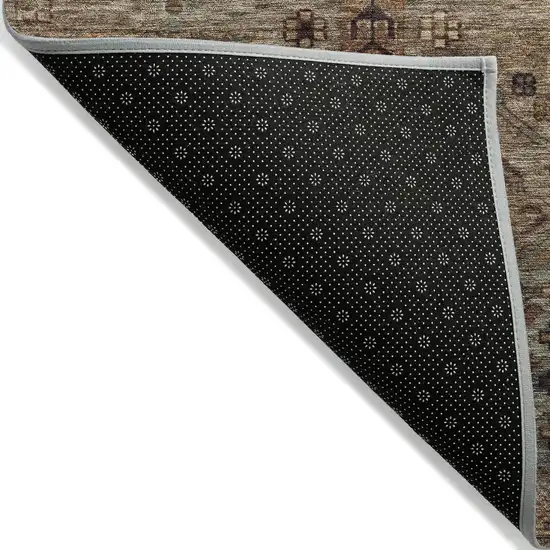 Brown And Copper Tribal Washable Indoor Outdoor Area Rug Photo 4