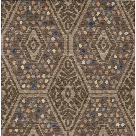 Brown And Copper Tribal Washable Indoor Outdoor Area Rug Photo 3