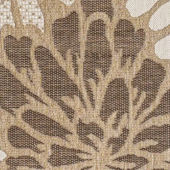 Brown And Cream Floral Indoor Outdoor Area Rug Photo 2