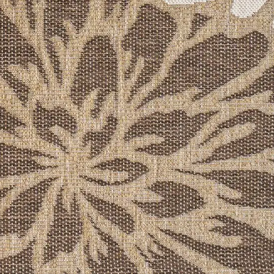 Brown And Cream Floral Indoor Outdoor Area Rug Photo 2