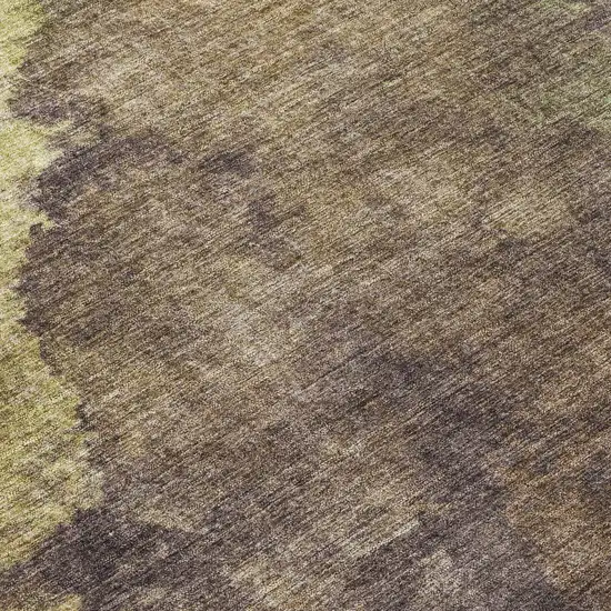 Brown And Fern Green Abstract Washable Indoor Outdoor Area Rug Photo 7