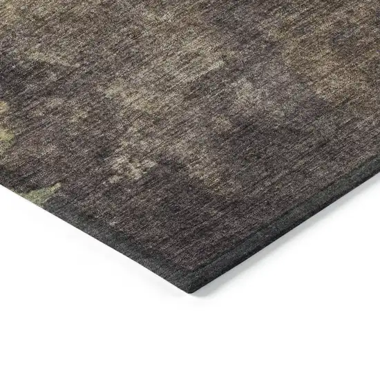 Brown And Fern Green Abstract Washable Indoor Outdoor Area Rug Photo 7