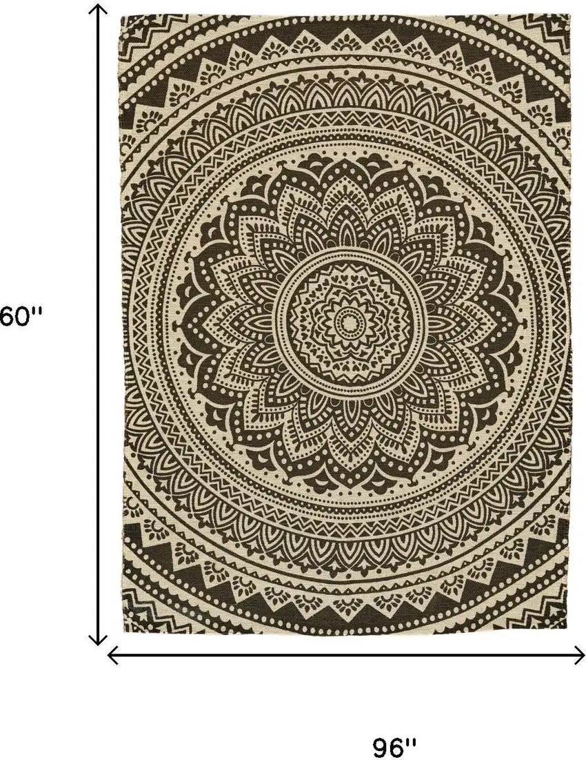 Brown And Gold Geometric Hand Woven Area Rug Photo 5