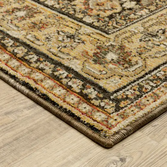 Brown And Gold Oriental Area Rug Photo 9