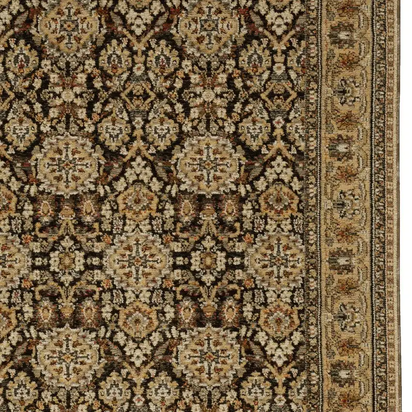 Brown And Gold Oriental Area Rug Photo 7