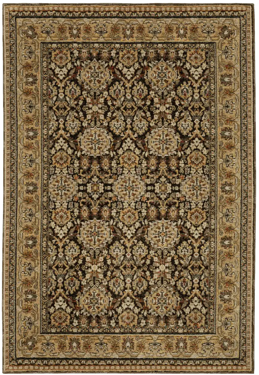 Brown And Gold Oriental Area Rug Photo 4