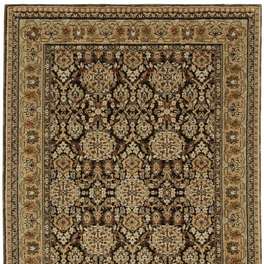 Brown And Gold Oriental Area Rug Photo 8