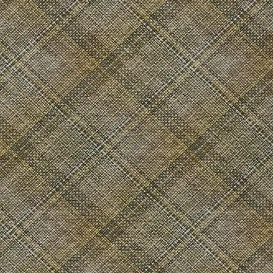 Brown And Gold Plaid Washable Indoor Outdoor Area Rug Photo 5