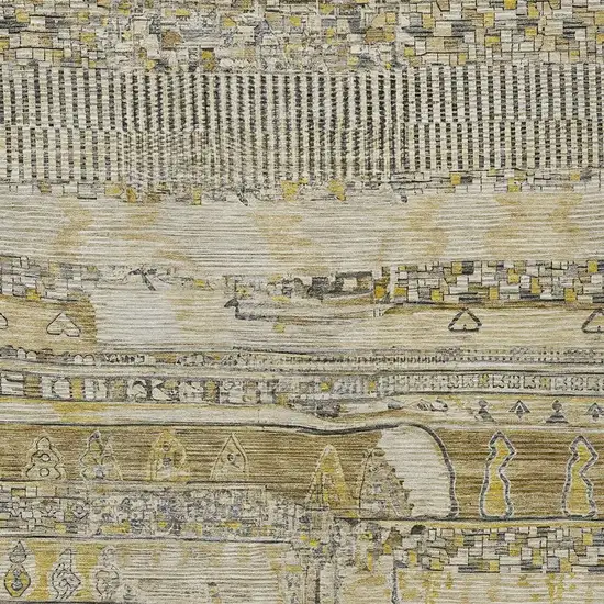 Brown And Gold Striped Washable Indoor Outdoor Area Rug Photo 3