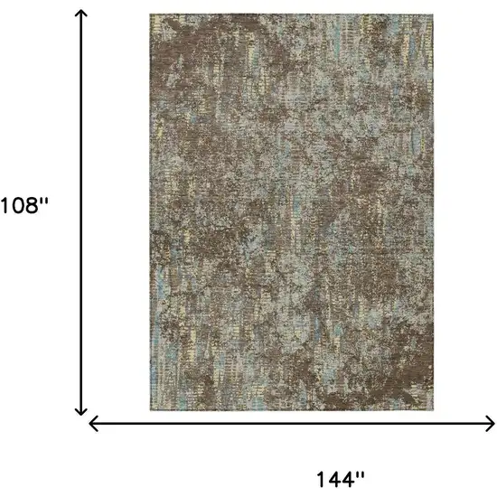 Brown And Graphite Abstract Washable Indoor Outdoor Area Rug Photo 7