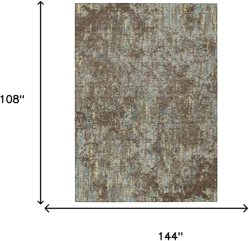 Brown And Graphite Abstract Washable Indoor Outdoor Area Rug Photo 7