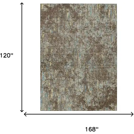 Brown And Graphite Abstract Washable Indoor Outdoor Area Rug Photo 7