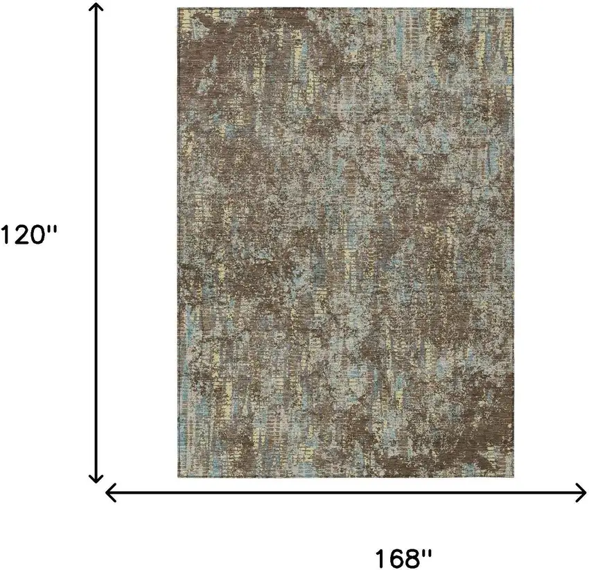Brown And Graphite Abstract Washable Indoor Outdoor Area Rug Photo 7