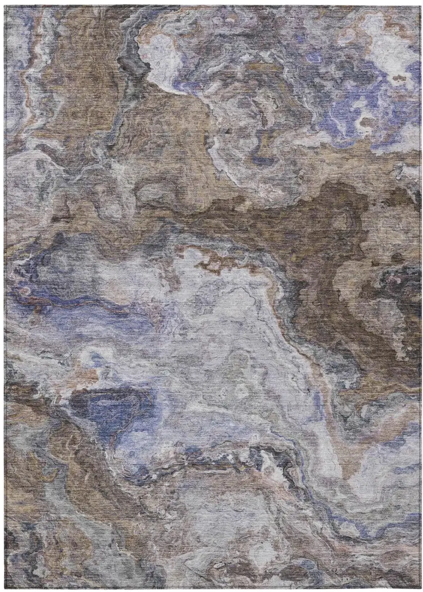 Brown And Graphite Abstract Washable Indoor Outdoor Area Rug Photo 2