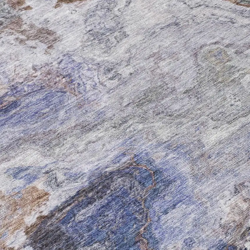 Brown And Graphite Abstract Washable Indoor Outdoor Area Rug Photo 4