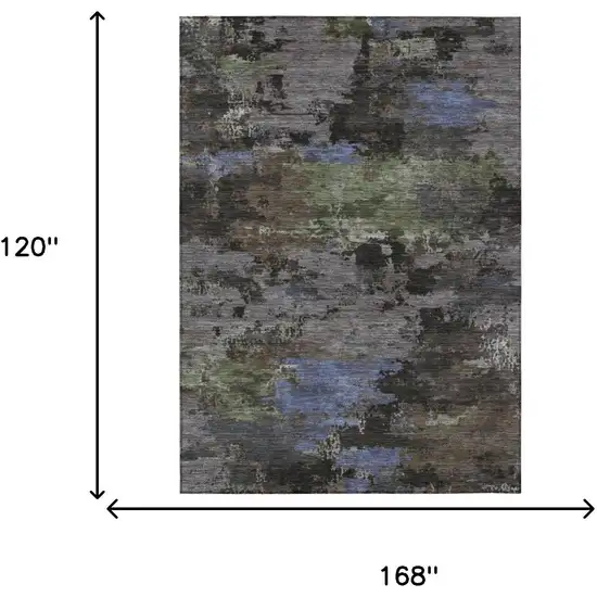 Brown And Graphite Abstract Washable Indoor Outdoor Area Rug Photo 5