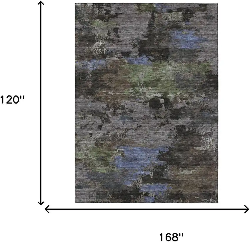 Brown And Graphite Abstract Washable Indoor Outdoor Area Rug Photo 5