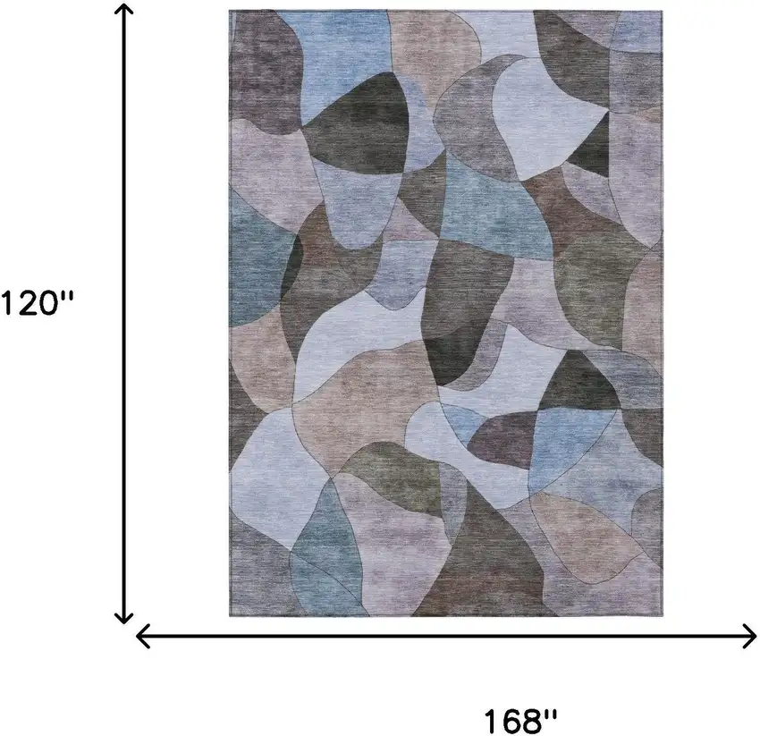 Brown And Graphite Abstract Washable Indoor Outdoor Area Rug Photo 5
