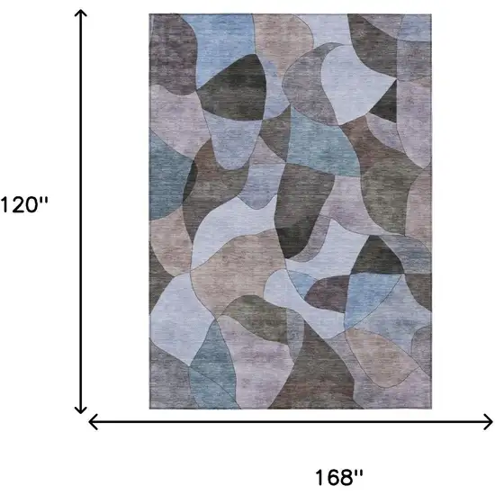 Brown And Graphite Abstract Washable Indoor Outdoor Area Rug Photo 5