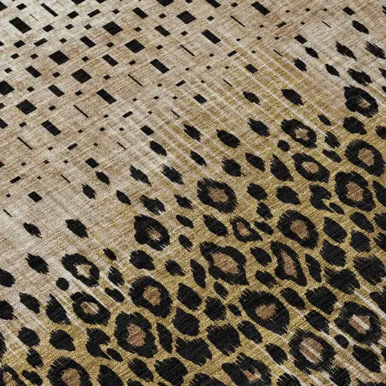 Brown And Graphite Geometric Washable Indoor Outdoor Area Rug Photo 4