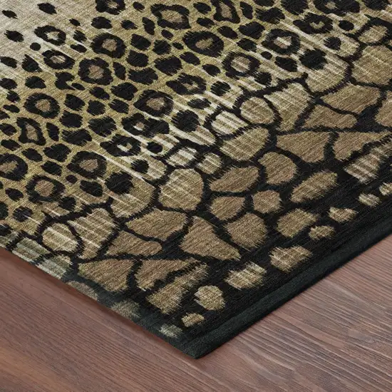 Brown And Graphite Geometric Washable Indoor Outdoor Area Rug Photo 3