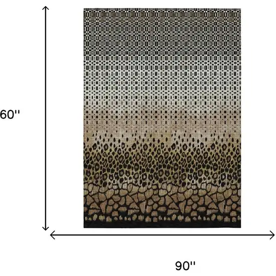 Brown And Graphite Geometric Washable Indoor Outdoor Area Rug Photo 5