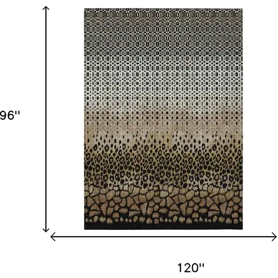 Brown And Graphite Geometric Washable Indoor Outdoor Area Rug Photo 5