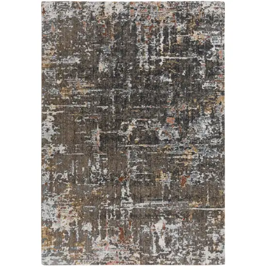 Brown And Gray Abstract Hand Carved Handmade Area Rug Photo 1
