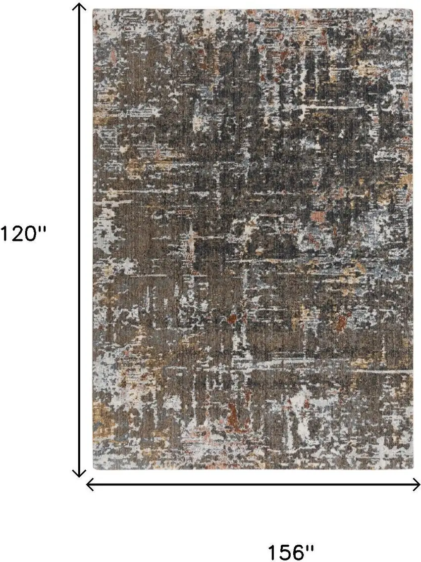 Brown And Gray Abstract Hand Carved Handmade Area Rug Photo 6