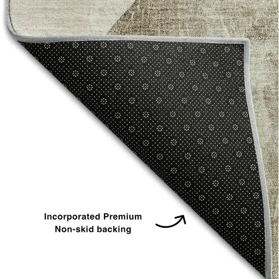 Brown And Gray Abstract Washable Area Rug With UV Protection Photo 8