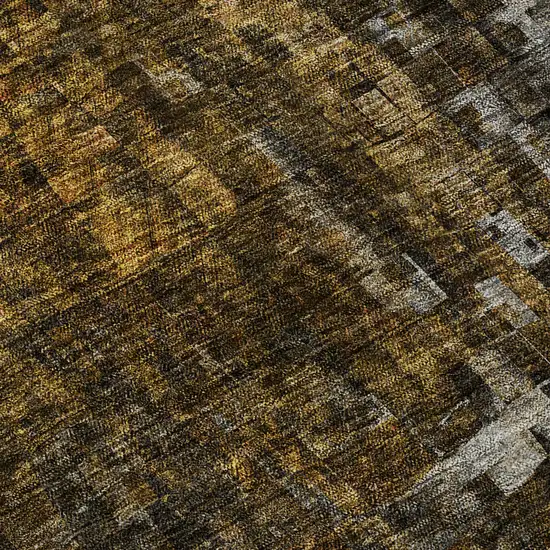 Brown And Gray Abstract Washable Area Rug With UV Protection Photo 7