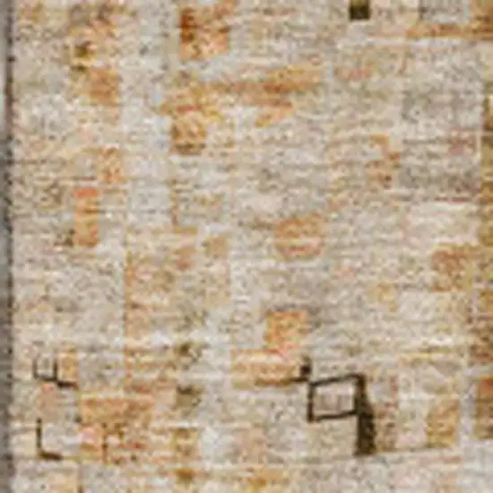 Brown And Gray Abstract Washable Area Rug With UV Protection Photo 4