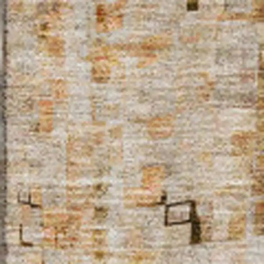 Brown And Gray Abstract Washable Area Rug With UV Protection Photo 4