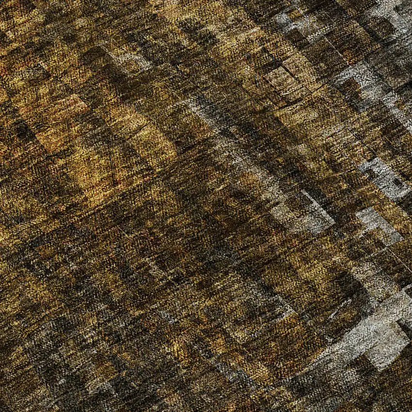 Brown And Gray Abstract Washable Area Rug With UV Protection Photo 7