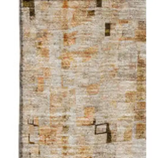 Brown And Gray Abstract Washable Area Rug With UV Protection Photo 5