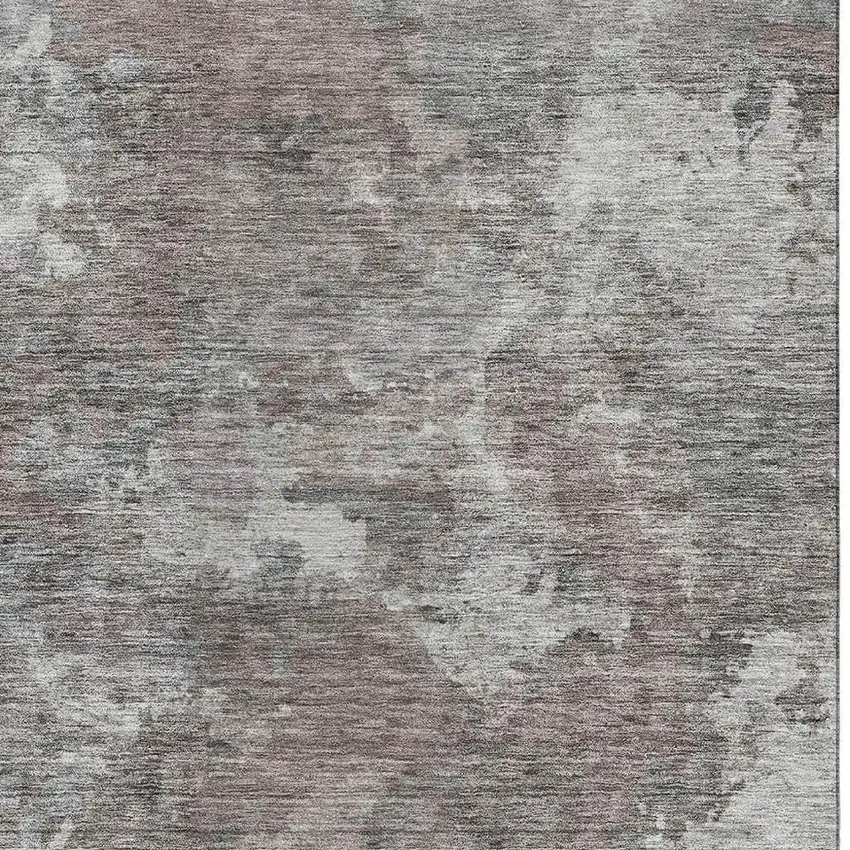 Brown And Gray Abstract Washable Area Rug With UV Protection Photo 3