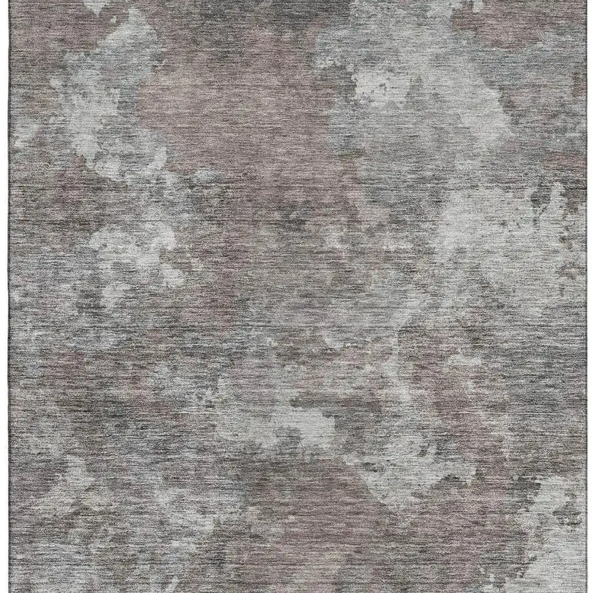 Brown And Gray Abstract Washable Area Rug With UV Protection Photo 4