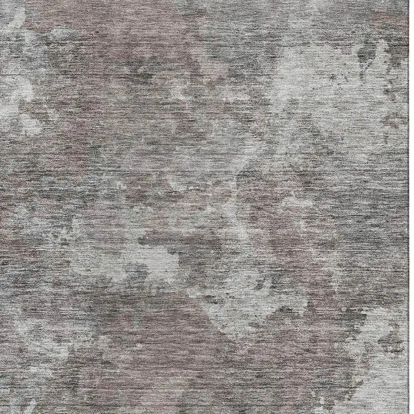 Brown And Gray Abstract Washable Area Rug With UV Protection Photo 3