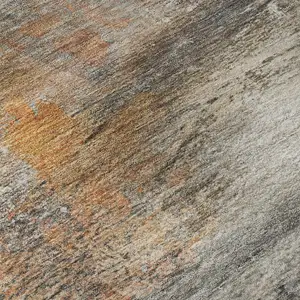 Photo of Brown And Gray Abstract Washable Area Rug With UV Protection