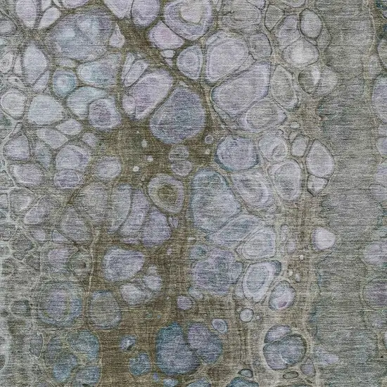 Brown And Gray Abstract Washable Indoor Outdoor Area Rug Photo 3