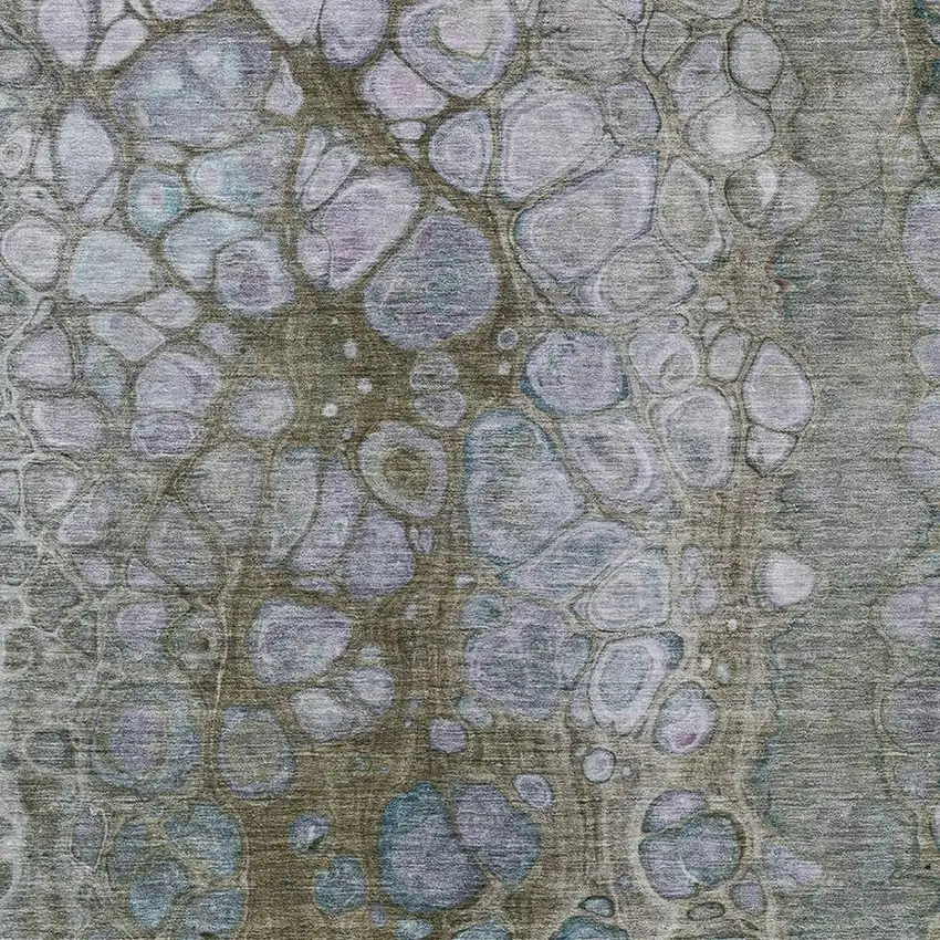 Brown And Gray Abstract Washable Indoor Outdoor Area Rug Photo 3